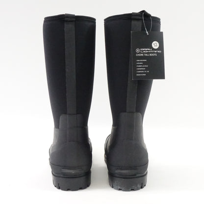 Dark Lightning Rubber Waterproof Muck Rain Boots with Steel Shank-Black (12)