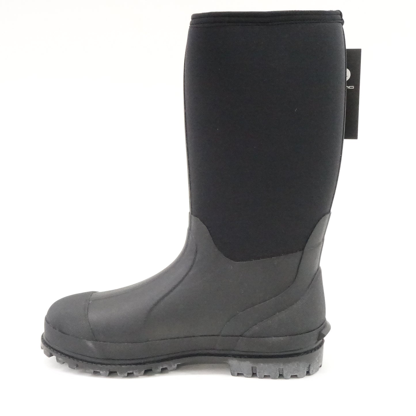Dark Lightning Rubber Waterproof Muck Rain Boots with Steel Shank-Black (12)