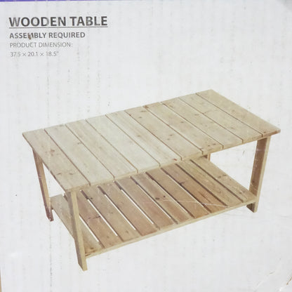 PatioFestival Wood All-Weather Coffee Table in Natural Finish