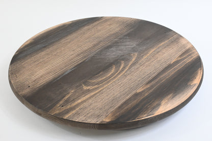 Wooden Lazy Susan Kitchen Turntable with Handles, 18"