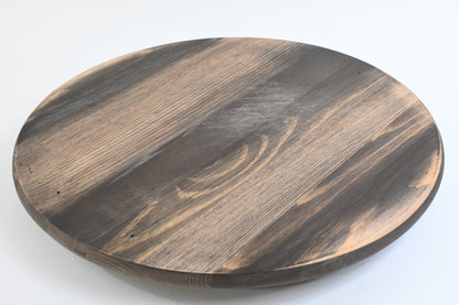Wooden Lazy Susan Kitchen Turntable with Handles, 18"