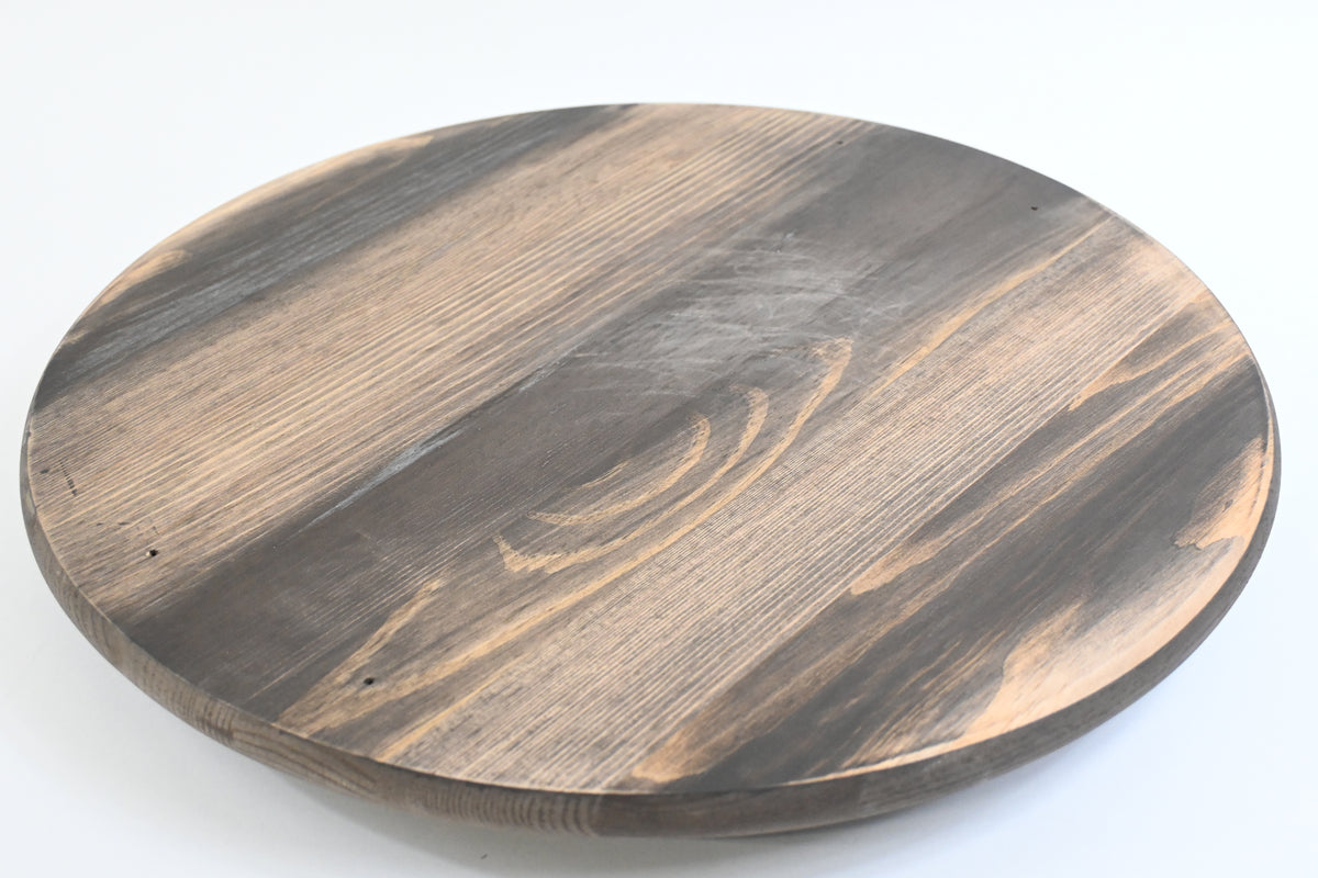Wooden Lazy Susan Kitchen Turntable with Handles, 18"