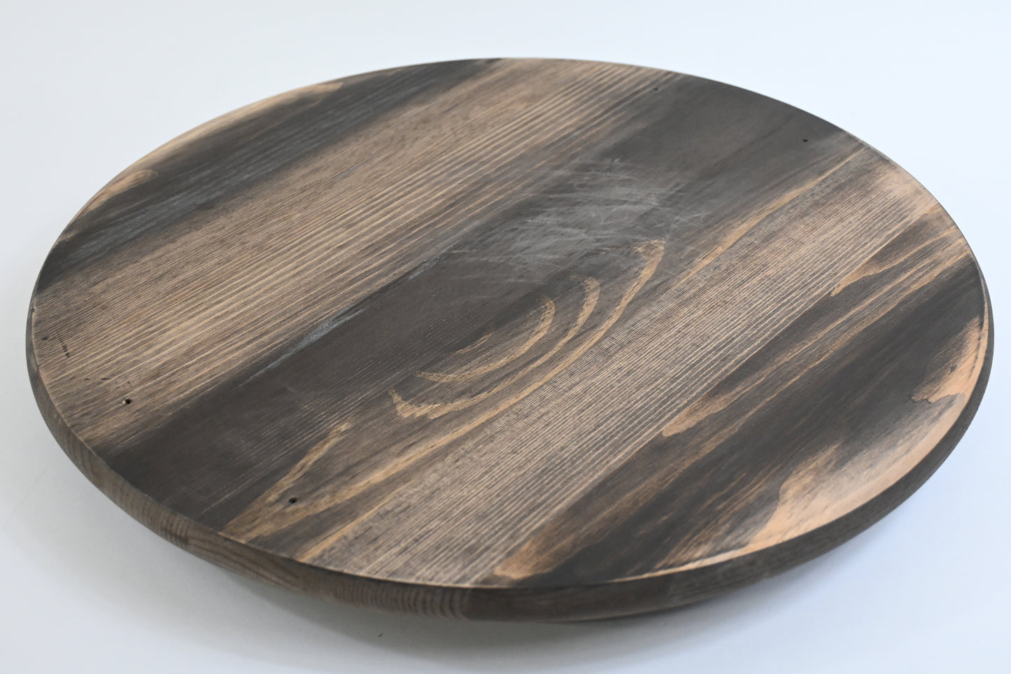 Wooden Lazy Susan Kitchen Turntable with Handles, 18"