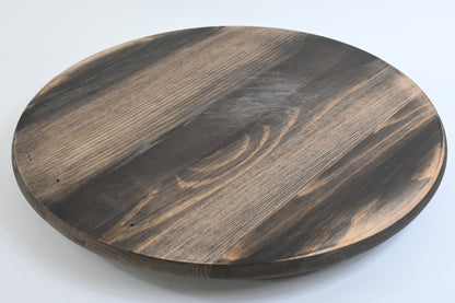 Wooden Lazy Susan Kitchen Turntable with Handles, 18"