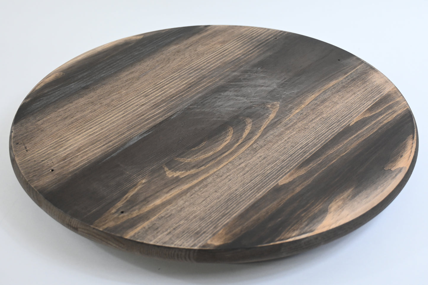 Wooden Lazy Susan Kitchen Turntable with Handles, 18"
