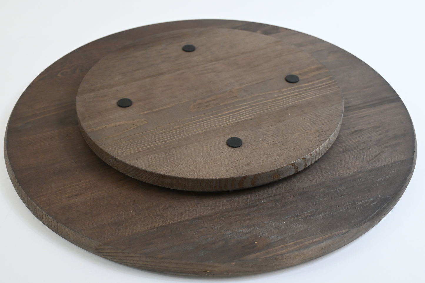 Wooden Lazy Susan Kitchen Turntable with Handles, 18"