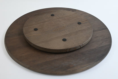 Wooden Lazy Susan Kitchen Turntable with Handles, 18"