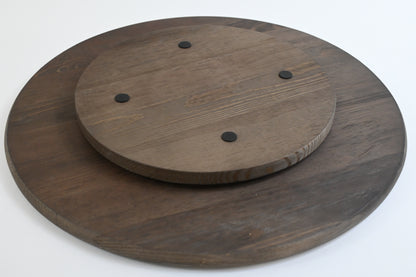 Wooden Lazy Susan Kitchen Turntable with Handles, 18"