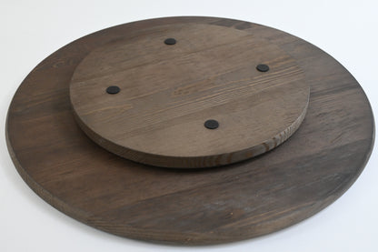 Wooden Lazy Susan Kitchen Turntable with Handles, 18"
