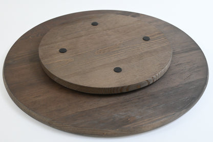 Wooden Lazy Susan Kitchen Turntable with Handles, 18"