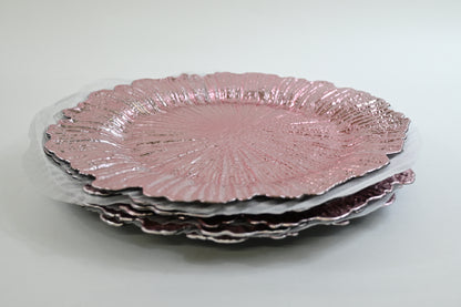 Ms Lovely Plastic Reef Plates Glossy Finish, Set of 6, Reusable, Blush Pink