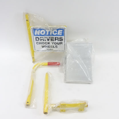 Global Industrial Wheel Chock with Safety Sign & Handle, Aluminum