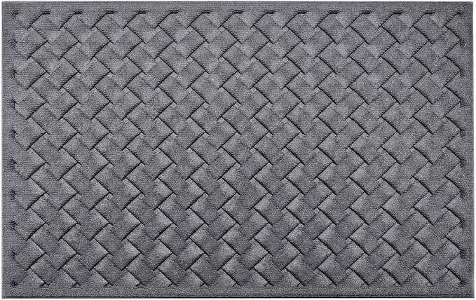 Mibao Entrance Door Mat Front Outdoor Rug Heavy Duty Non-Slip, 24"x36"-Grey