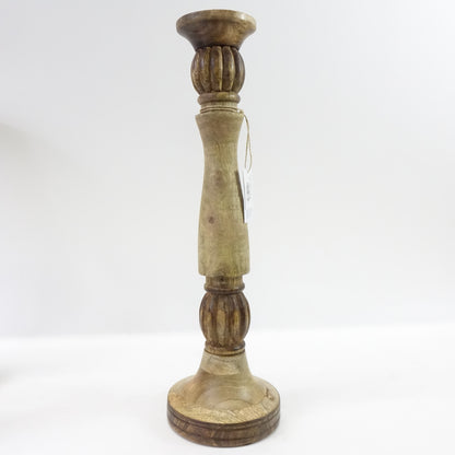 Benjara, Brown Mango Wood Vintage Style Candleholder/Candlestick, Set of 3