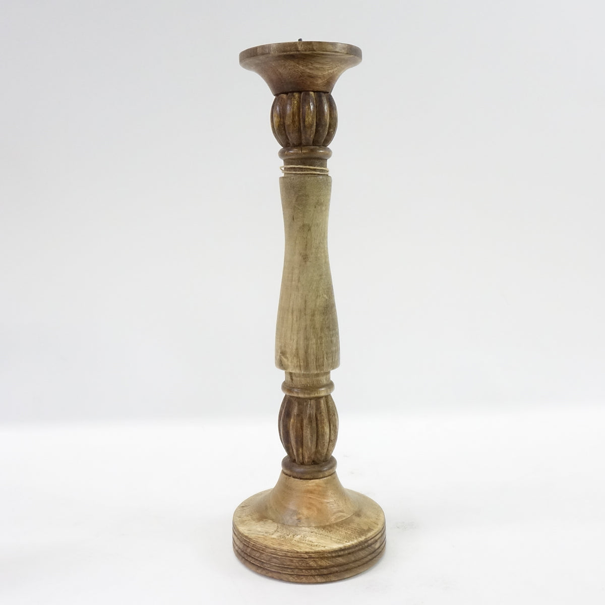 Benjara, Brown Mango Wood Vintage Style Candleholder/Candlestick, Set of 3