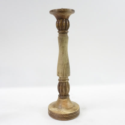 Benjara, Brown Mango Wood Vintage Style Candleholder/Candlestick, Set of 3