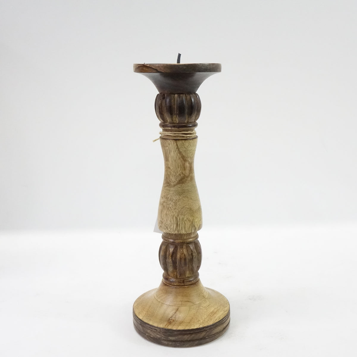 Benjara, Brown Mango Wood Vintage Style Candleholder/Candlestick, Set of 3