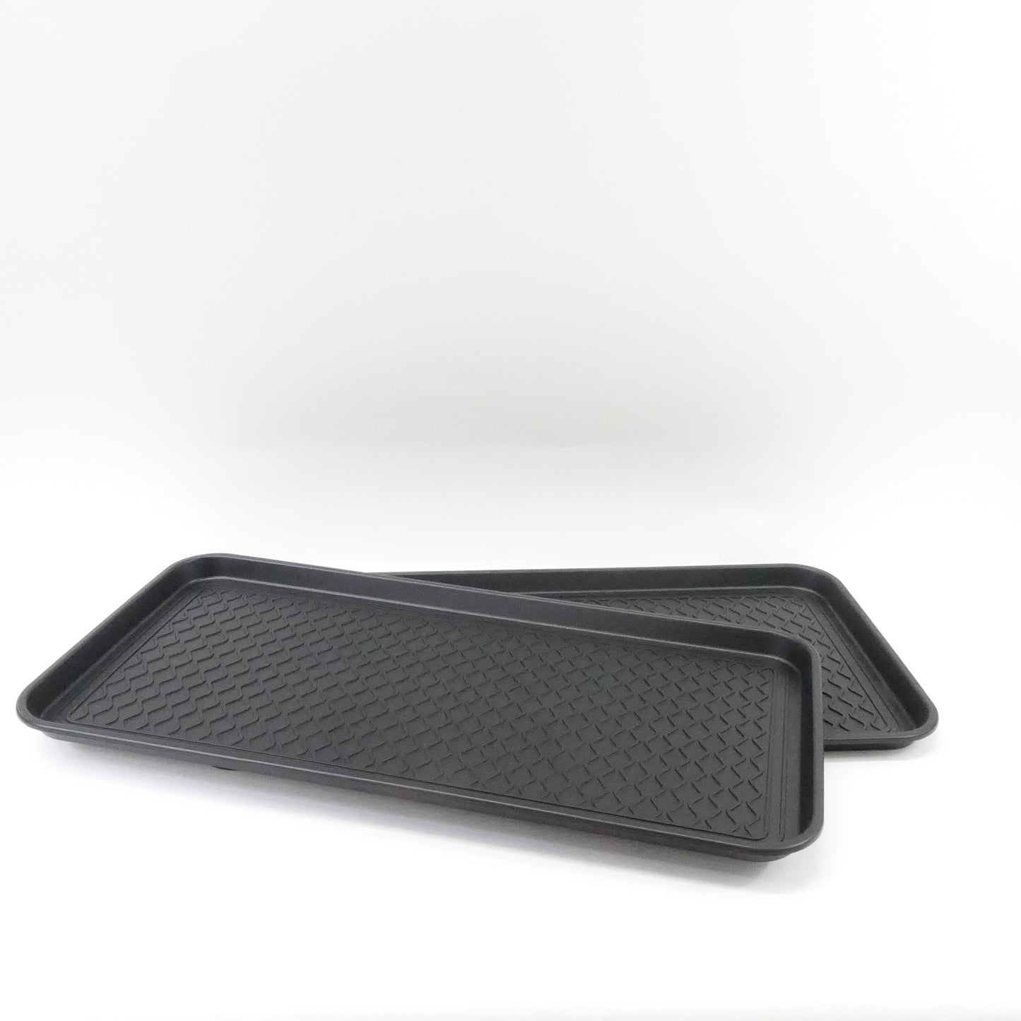 Finorder Multi-Purpose Boot Trays, Set of 2 Black All Weather Heavy Duty Trays