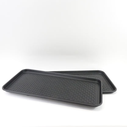 Finorder Multi-Purpose Boot Trays, Set of 2 Black All Weather Heavy Duty Trays
