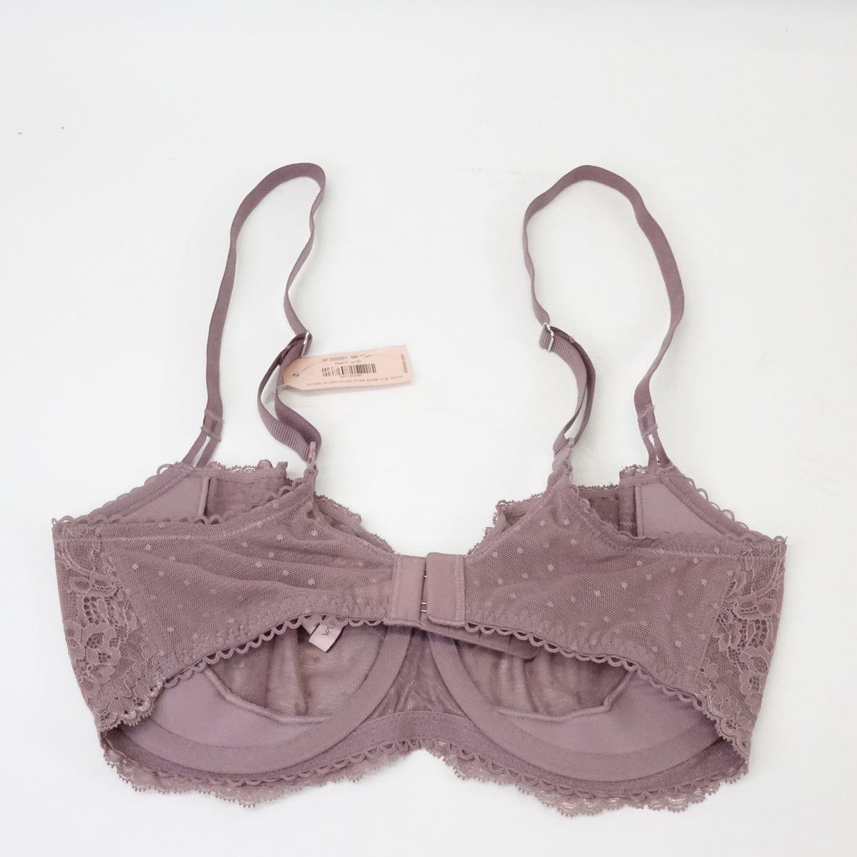 DOBREVA Women's Lace Bra Underwire Balconette Unlined Demi Sheer Rose Brown 34DD