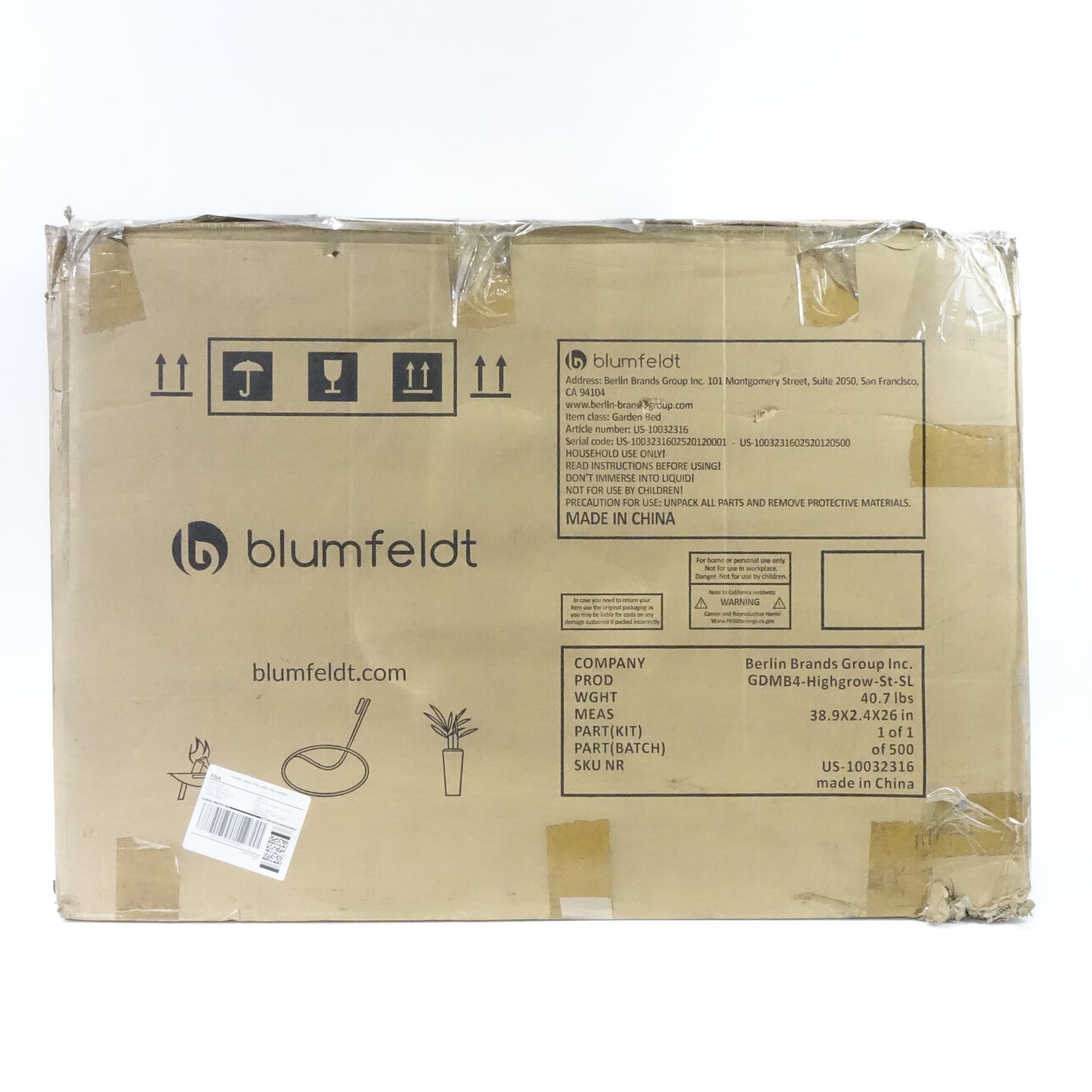 Blumfeldt 970L Raised Garden Bed Planter Box 180x90x60cm