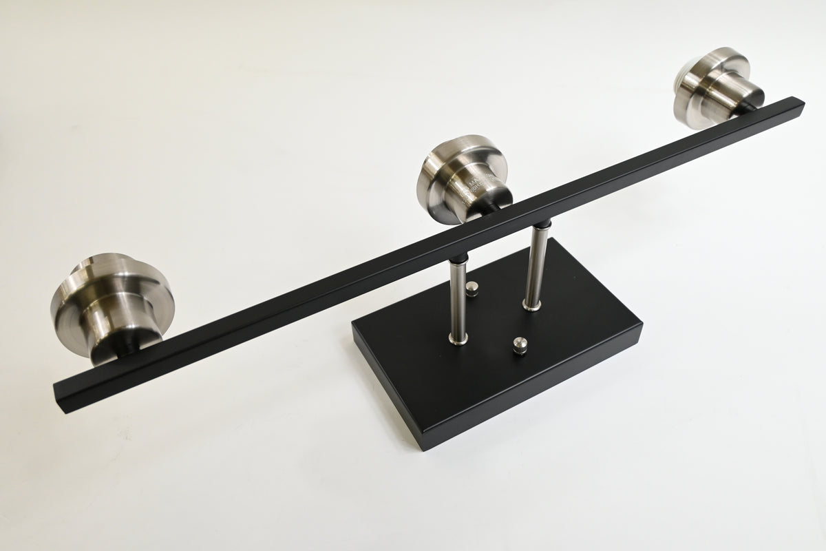 Melucee 3-Light Bathroom Vanity Wall Light Fixture – Modern Two-Tone Matte Bla