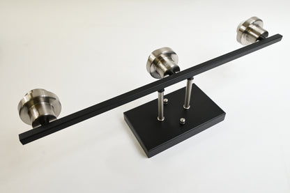 Melucee 3-Light Bathroom Vanity Wall Light Fixture – Modern Two-Tone Matte Bla