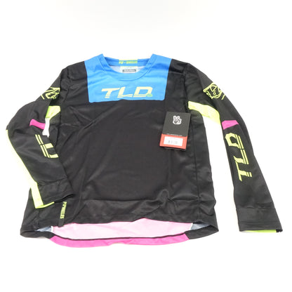 Troy Lee Designs Youth Fractura Jersey (Large, Black/Flo Yellow)