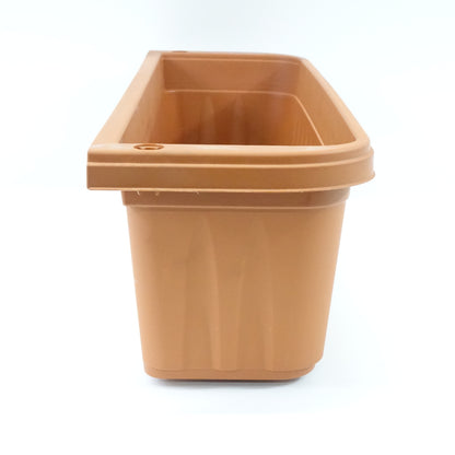 Bama Resin Balcony Flower Box with Hooks, Terracotta, 60 cm