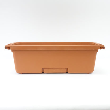Bama Resin Balcony Flower Box with Hooks, Terracotta, 60 cm