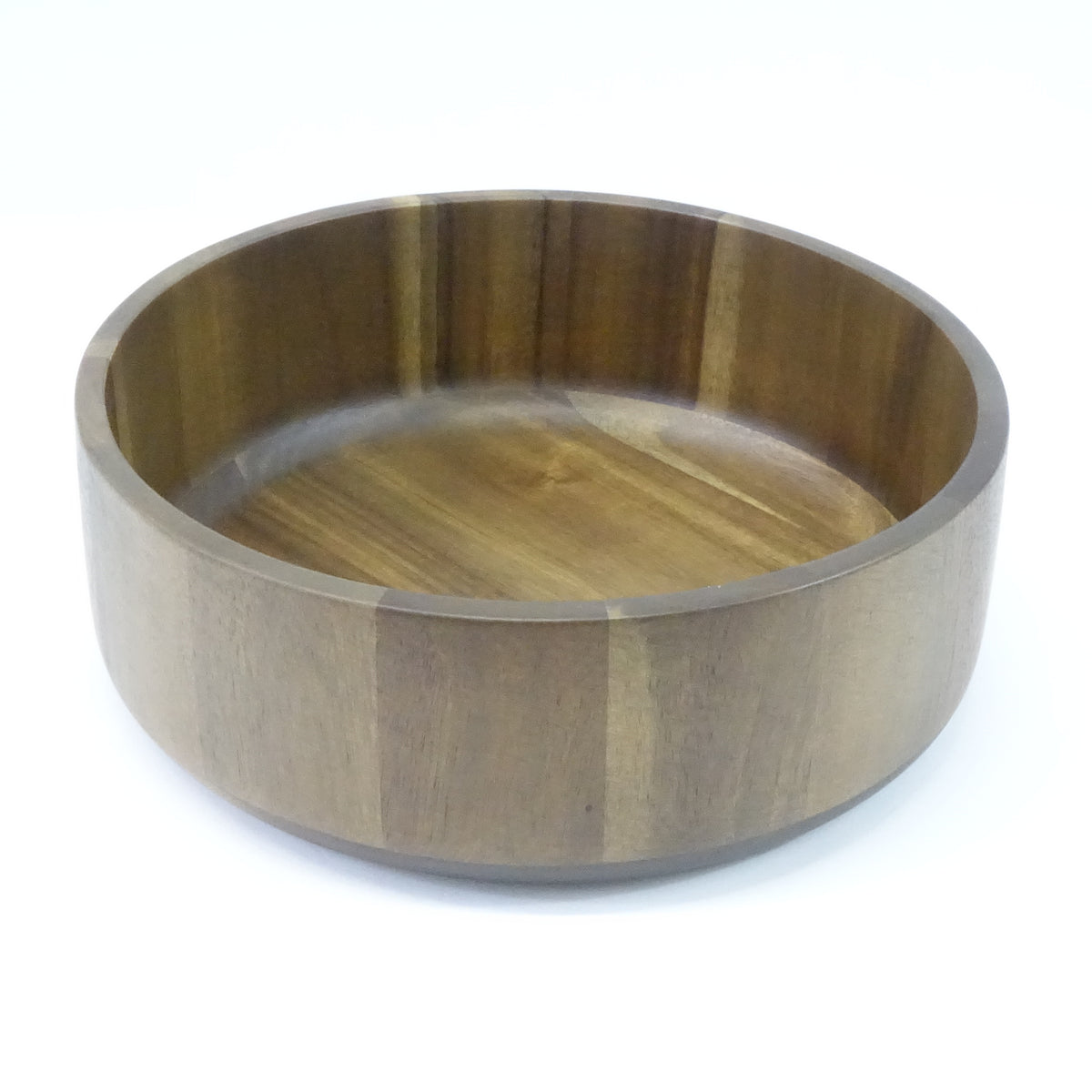 Acacia Walnut Wood Salad Bowl Set, 12"W X 4.3" H Large with Fork and Spoon