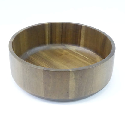 Acacia Walnut Wood Salad Bowl Set, 12"W X 4.3" H Large with Fork and Spoon