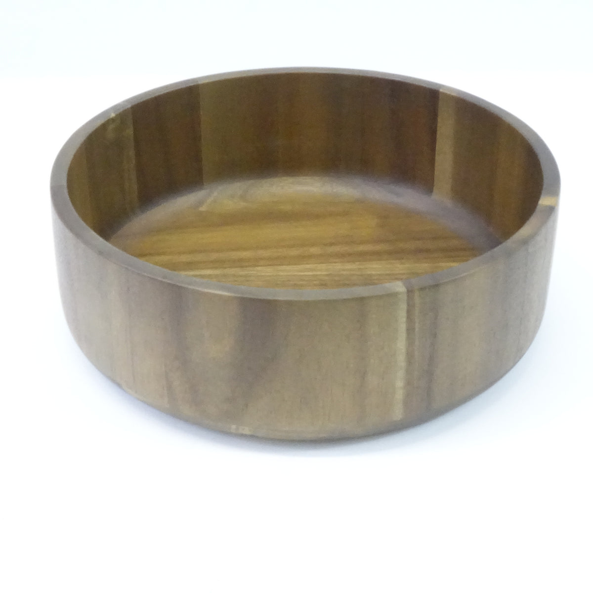 Acacia Walnut Wood Salad Bowl Set, 12"W X 4.3" H Large with Fork and Spoon