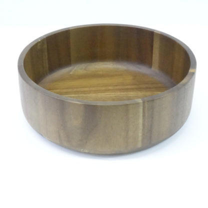 Acacia Walnut Wood Salad Bowl Set, 12"W X 4.3" H Large with Fork and Spoon