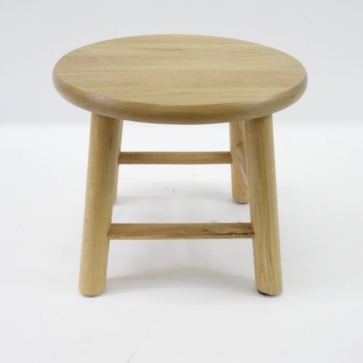 9" Round Step Stool for Adults & Kids, Oak Hardwood, Fully Assembled (Natural)