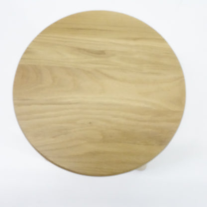 9" Round Step Stool for Adults & Kids, Oak Hardwood, Fully Assembled (Natural)