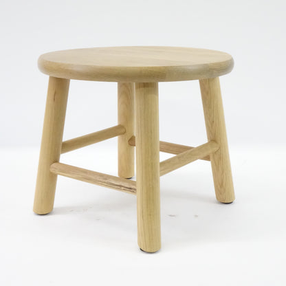 9" Round Step Stool for Adults & Kids, Oak Hardwood, Fully Assembled (Natural)