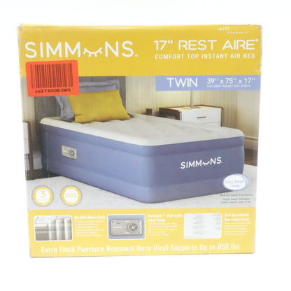 Simmons 17" Mattress Air Bed with Side Built-in Pump- Twin