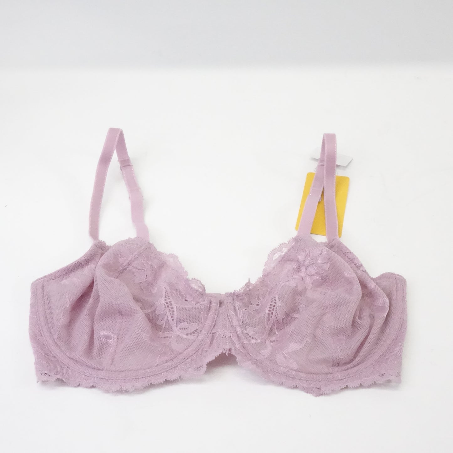 Wingslove Lace Bra Sheer Bra Non Padded Underwired Unlined (Light Purple, 34DD)
