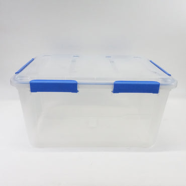 Ezy Storage IP67 Rated 75 Liter Waterproof Plastic Storage Tote Lid- Clear - New