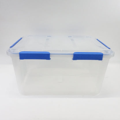Ezy Storage IP67 Rated 75 Liter Waterproof Plastic Storage Tote Lid- Clear - New