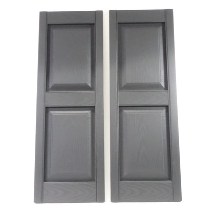 Raised Panel Vinyl Shutters-14.75" W x 43" H- Black