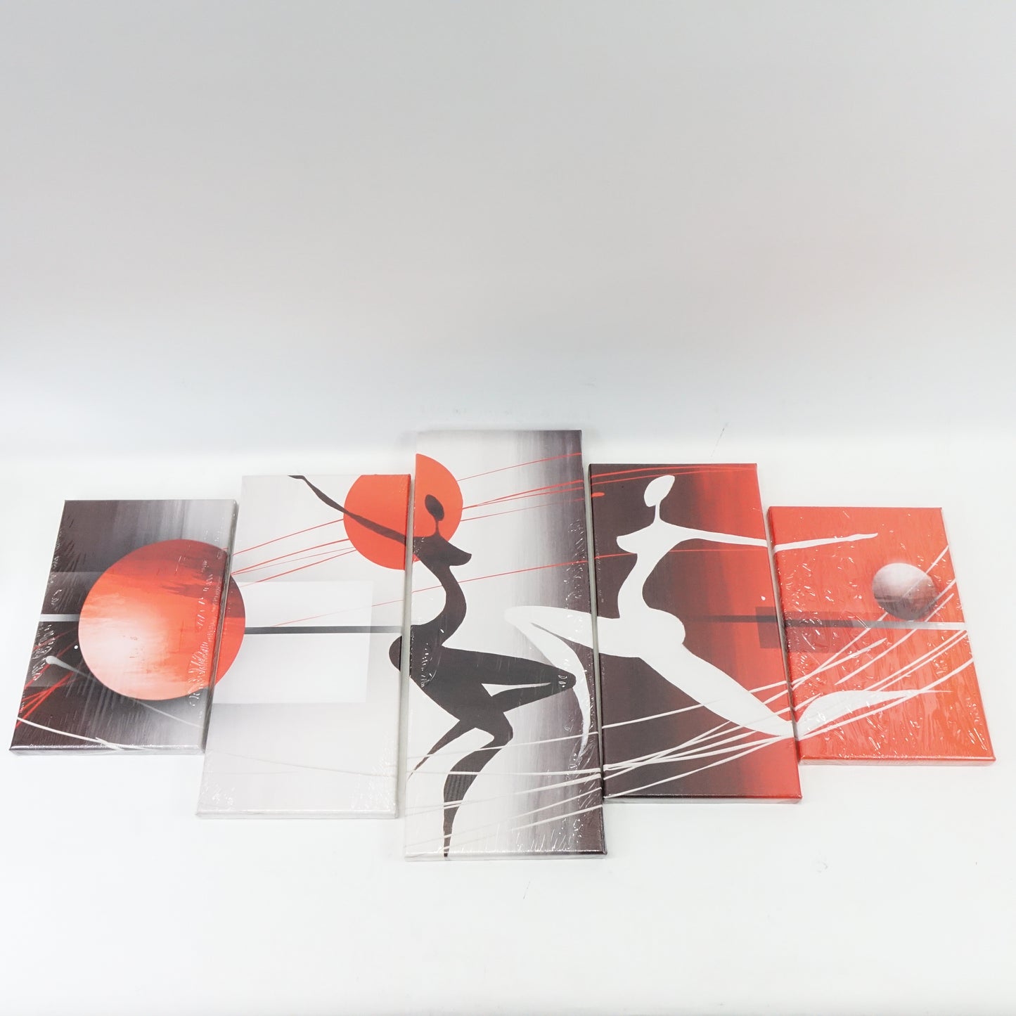 Canvas Art Motion and Emotions Print Painting Wall Decor, Red and Black, 5 piece