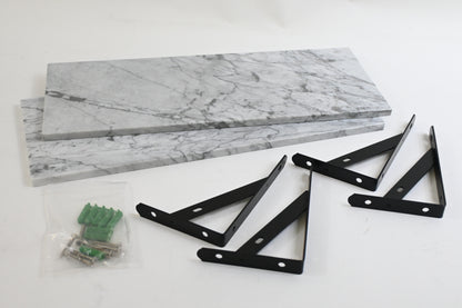 JESSILIN HOME 2PCS Marble Wall Mounted Floating Shelves 15.7" L x 6.3"