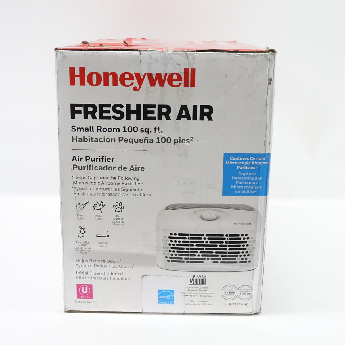 Honeywell HHT270WHD HEPA Clean Tabletop Air Purifier (White) - Open Box