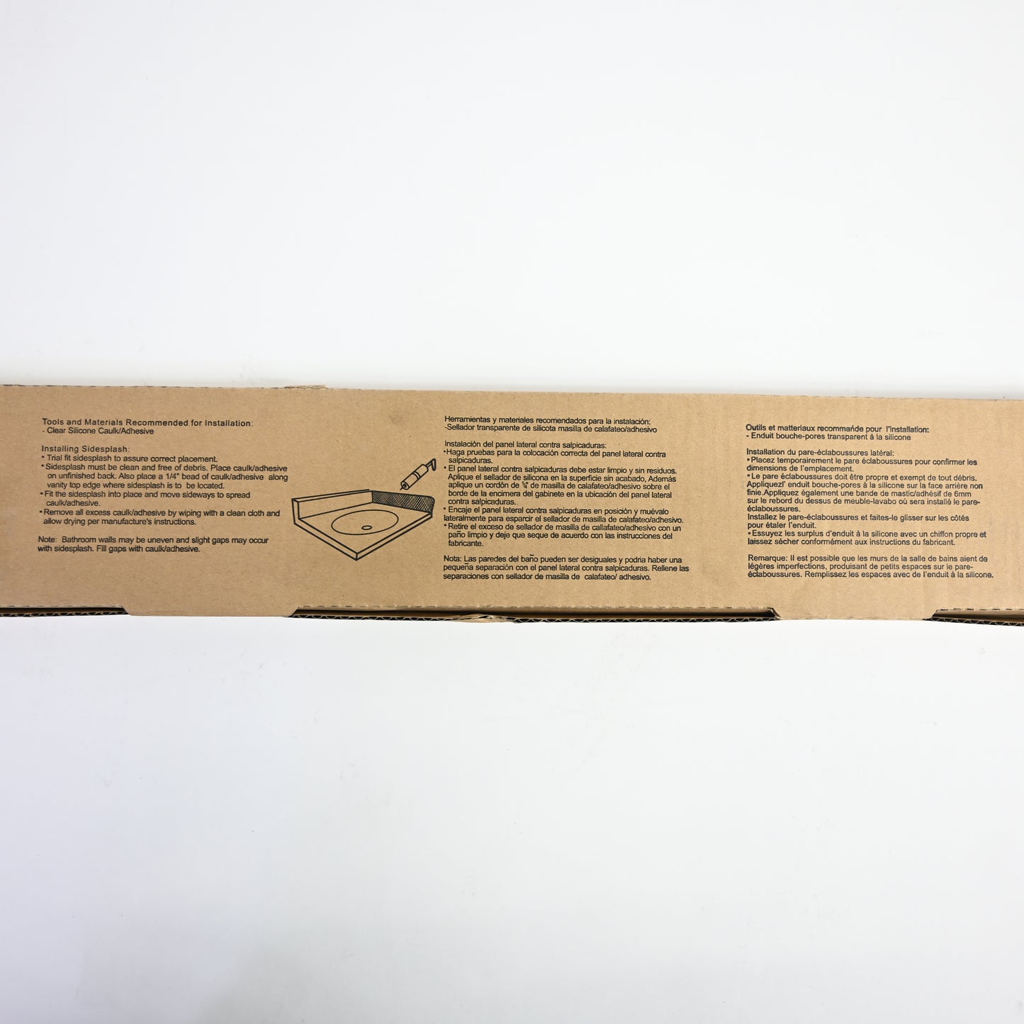 Design House Universal Marble Side Splash, 21.5", Solid White, 550905 - Open Box