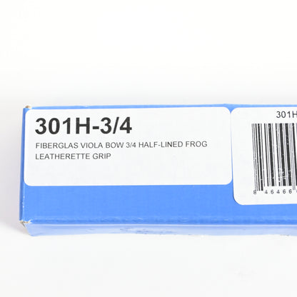 Viola Bow Fiberglass Half-Lined Frog Leatherette Grip - 3/4 - New
