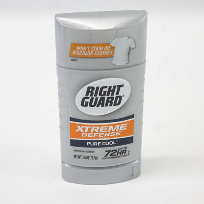 Right Guard Xtreme Defense Invisible Solid Deodorant, Pure Cool, 2.6 oz (3 Pack)