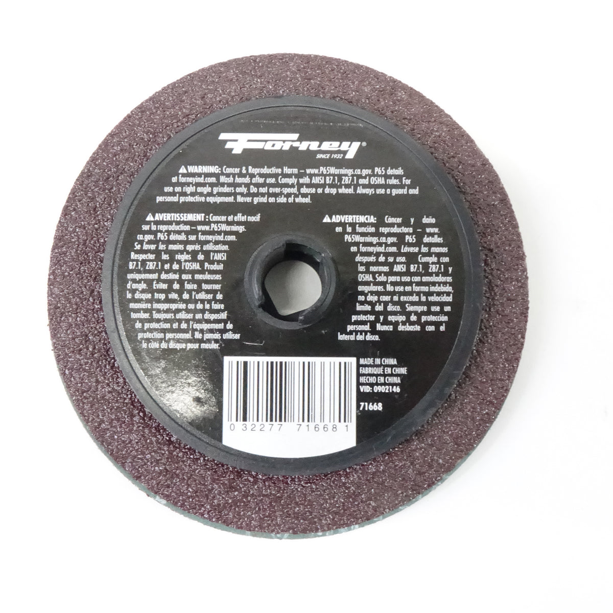 Forney 71668 Sanding Discs with 7/8" Arbor, 4-1/2", 36-Grit, 3-Pack - New