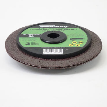 Forney 71668 Sanding Discs with 7/8" Arbor, 4-1/2", 36-Grit, 3-Pack - New